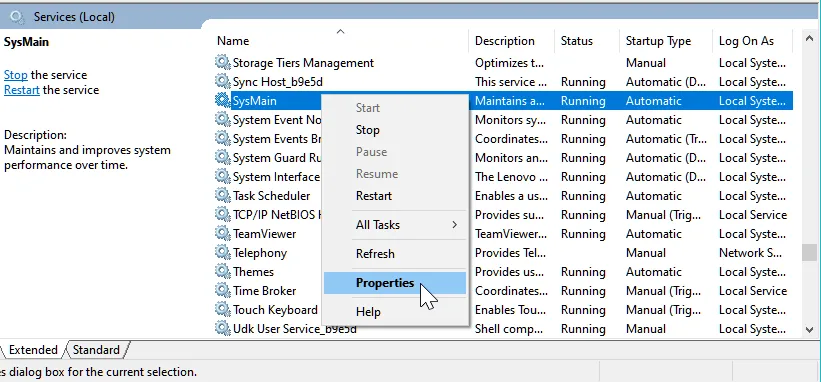 Служба узла sysmain грузит диск windows 10